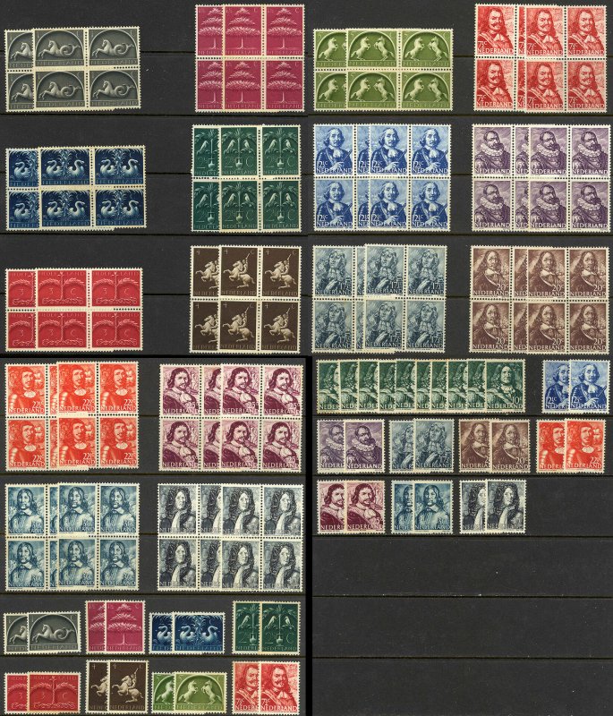 Netherlands Sc# 245-261 MNH lot/10 1944-1946 Definitive