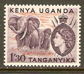 Kenya,Uganda & Tanzania #113 NH 1.30sh Elephants Def.