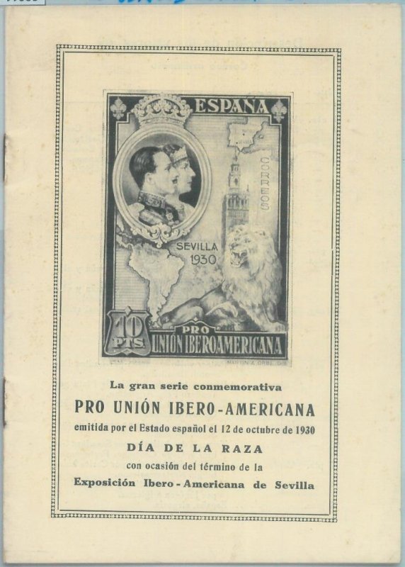 89010 - SPAIN - Postal History - Official Stamp Information LEAFLET : 1930 LIONS