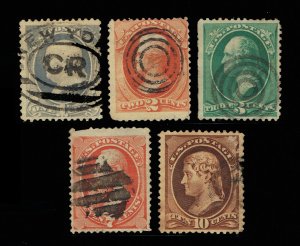 EXCELLENT GENUINE SCOTT #145 146 147 149 150 F-VF USED SET OF 5 NBNC STAMPS