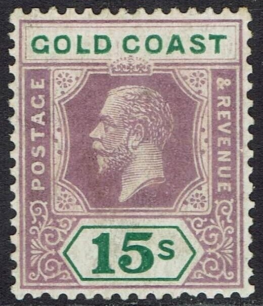 GOLD COAST 1921 KGV 15/- DIE II