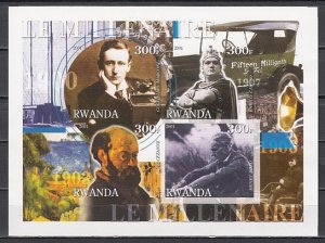 Rwanda, 2001 Cinderella issue. 1900 sheet. inventor, Opera Singer. IMPERF. ^