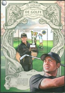 MOZAMBIQUE 2013 GOLF CHAMPIONS OF ALL TIME  SOUVENIR SHEET