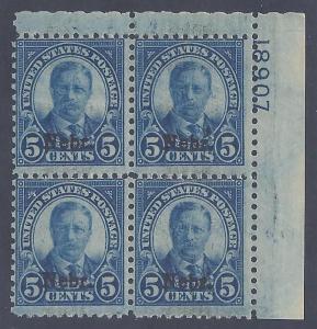 Scott #674 Mint plate block of 4