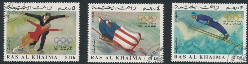 Ras Al Khaima Winter Olympics at Grenoble CTO NH 6 Stamps