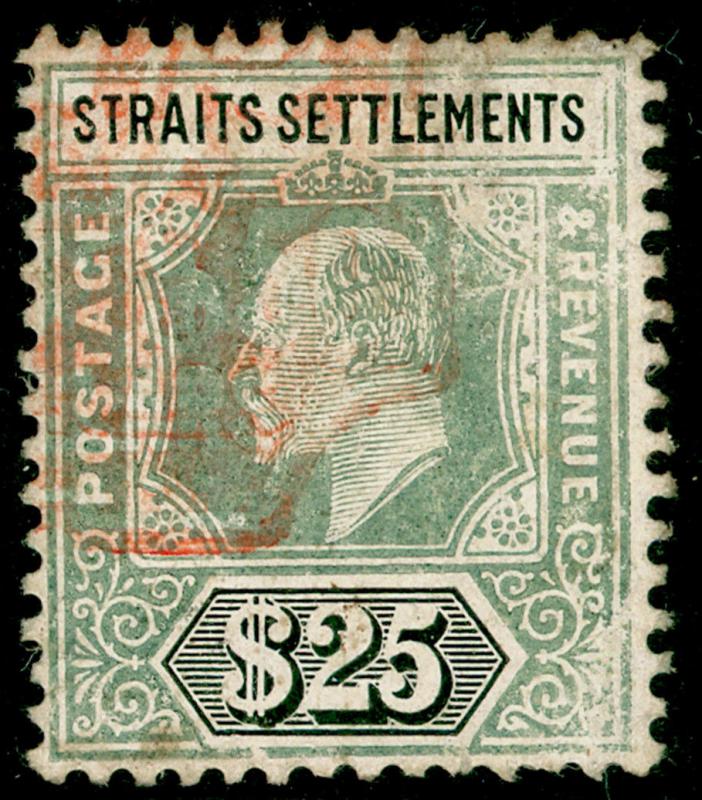 MALAYSIA - Straits Settlements SG139, $25 grey-green & black, USED.