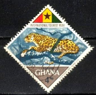 Leopard, Ghana stamp SC#315 used