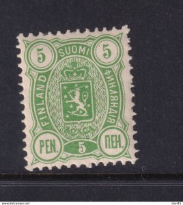 Finland 1889 5p green Pointed perf 12.5 MH Sc 39 15838