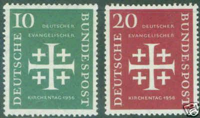 German Deutsche Bundespost Scott 744-5 MH* 1956 CV$7