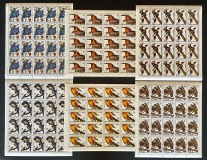 1985 Stamps Full Set In Sheets Birds by J.J Audubon Central Africa Perf.-