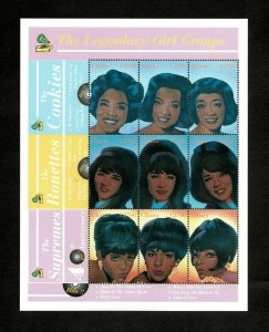 Ghana 2001 - The Supremes Girl Groups 60s - Sheet of 9 Stamps Scott #2240 - MNH