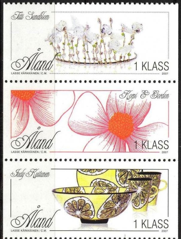 Aland 2007 -  Crafts  - MNH strip from  Bklt  # 263-265