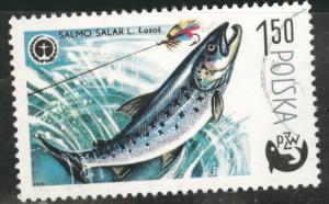 Poland Scott 2330 Used CTO favor canceled Fish stamp 1979