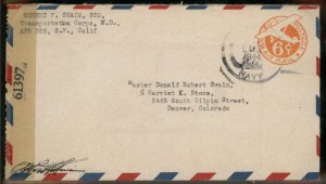 USA WWII APO Airmail Military Mail Cover 93807