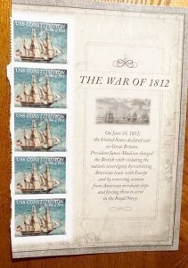 US # 4703 War of 1812 strip of 5 with Header forever 2012 Mint NH