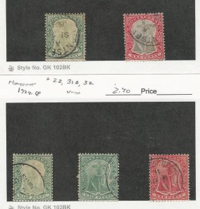 Montserrat, Postage Stamp, #12-13 WMK2, 22, 31A, 32 Used, 1903-08, JFZ