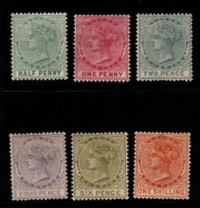 LAGOS SG21/6 1884-6 DEFINITIVE SET TO 1/= MTD MINT