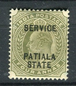 INDIA; PATIALA 1903-10 Ed VII SERVICE issue Mint hinged Shade of 4a. value
