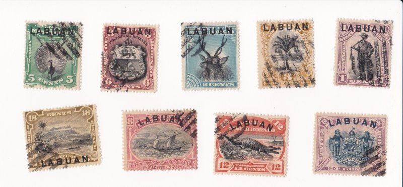 1894 Labuan North Borneo Stamps Overprinted LABUAN - Complete set (USED)