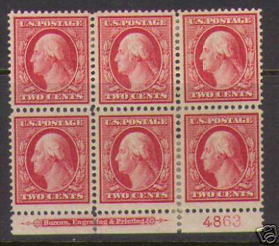 USA #358 VF Mint Plate Block