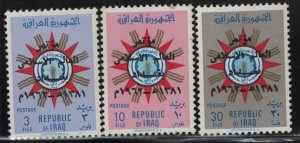 IRAQ, 293-295, MINT HINGED, 1962, OVERPRINTED