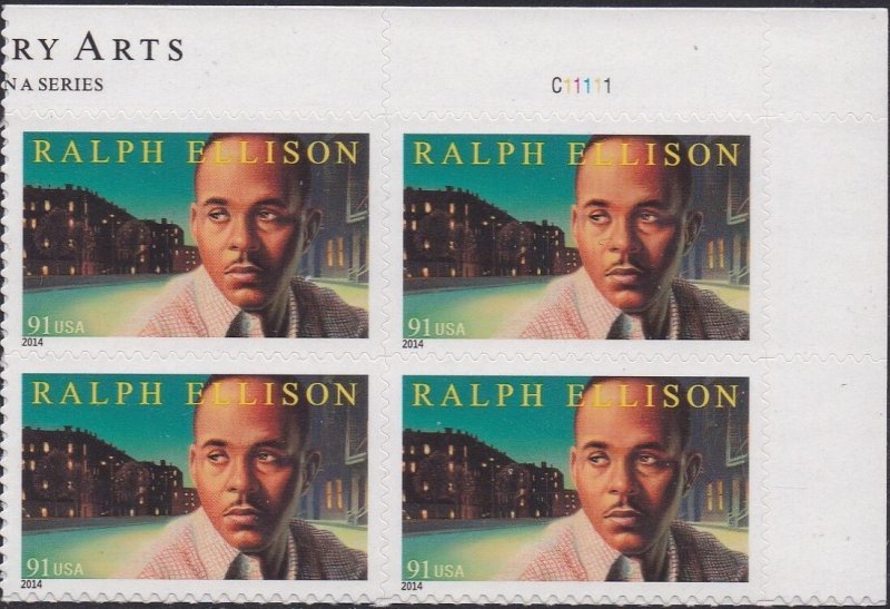 4866 Ralph Ellison Plate Block MNH