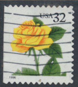 USA  SC# 3048  Used perf 11.3 x 11.7  Yellow Rose   1996  see scan