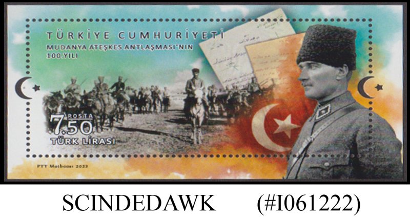 TURKEY - 2022  CENTENARY OF THE ARMISTICE OF MUDANYA MIN/SHT MNH