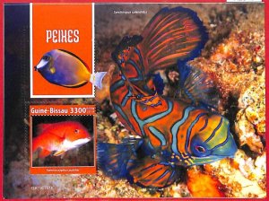A1870 - GUINEA BISSAU, ERROR: MISSPERF, SOUVENIR SHEET - 2019 Fish, Marine Life