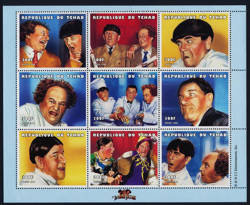 Chad 859-60 MNH Three Stooges, Moe, Curly & Larry, Horse