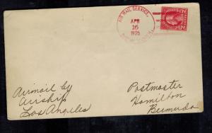 1925 USS Los Angeles New York City USA to Bermuda Zeppelin Airship Cover