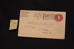US U429d cover Glasgow KY flag (35) to Forkton KY (#2167)
