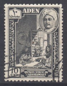 Aden Hadhramaut Scott 30 - SG30, 1955 Sultan 10c used