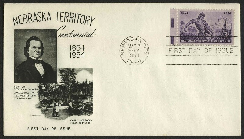 #1060 3c Nebraska Territory, Fleetwood-Addressed FDC **ANY 5=FREE SHIPPING**