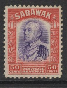 SARAWAK SG119 1934 50c VIOLET & SCARLET MTD MINT 