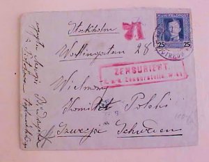 BOSNIA ISTREOS 1918 CENSOR COVER B/S SWEDEN