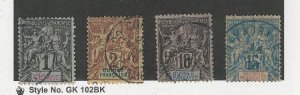 French Guinea, Postage Stamp, #1-2, 5, 7 Used, 1892