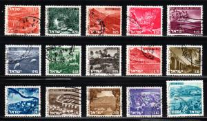 Israel ~ Lot of 15 Different Landscape Stamps ~ Used, MX