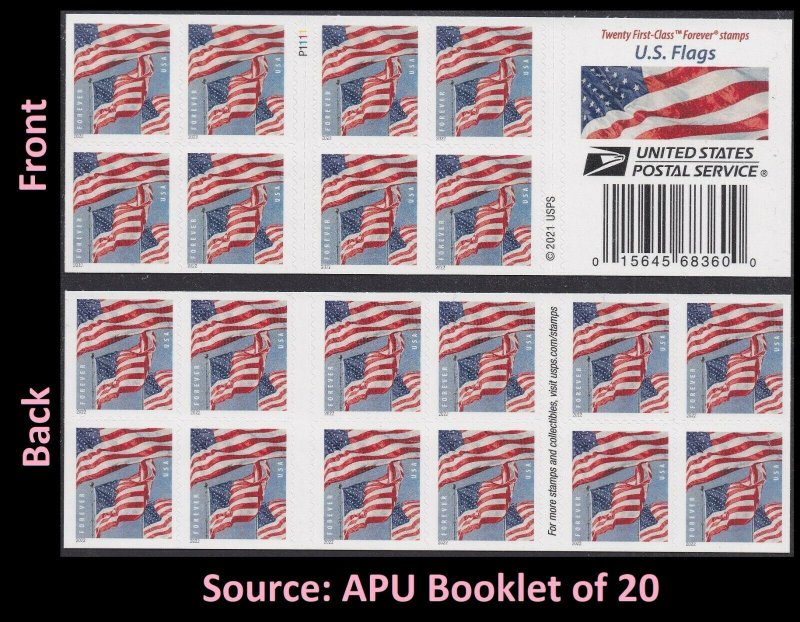 US 5659a Flags forever booklet APU P1111 (20 stamps) MNH 2022