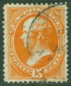 EDW1949SELL : USA 1873 Scott #163 VF-XF, Light cancel. Sound. Catalog $150.00. 