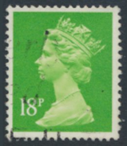 GB  Machin 18p SG X913  Used  1 Center band SC# MH104  see scans & details