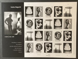 U.S. 2004 #3857-61 Sheet, Isamu Noguchi, MNH.