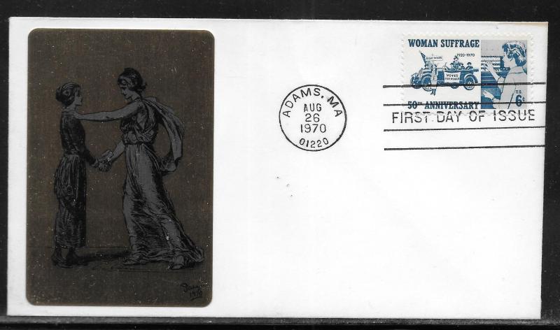 United States 1406 Woman Suffrage Sarazin Metalic Unaddressed FDC