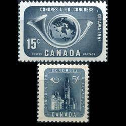 CANADA 1957 - Scott# 371-2 UPU Congress Set of 2 NH