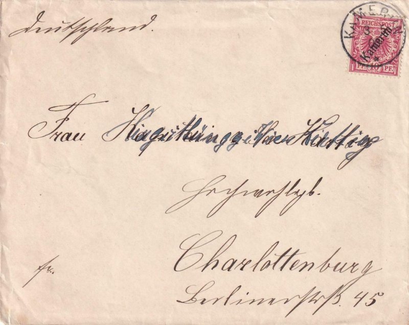 1900, German Cameroun to Charlottenburg, Germany, See Remark (45830)