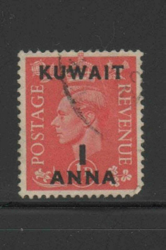 KUWAIT #73  1948  1a on 1p   KING GEORGE VI SURCHARGED   F-VF  USED