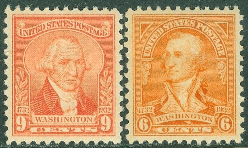 EDW1949SELL : USA 1932 Scott #711, 713 XF-Sup, Mint Never Hinged. Each with PSAG