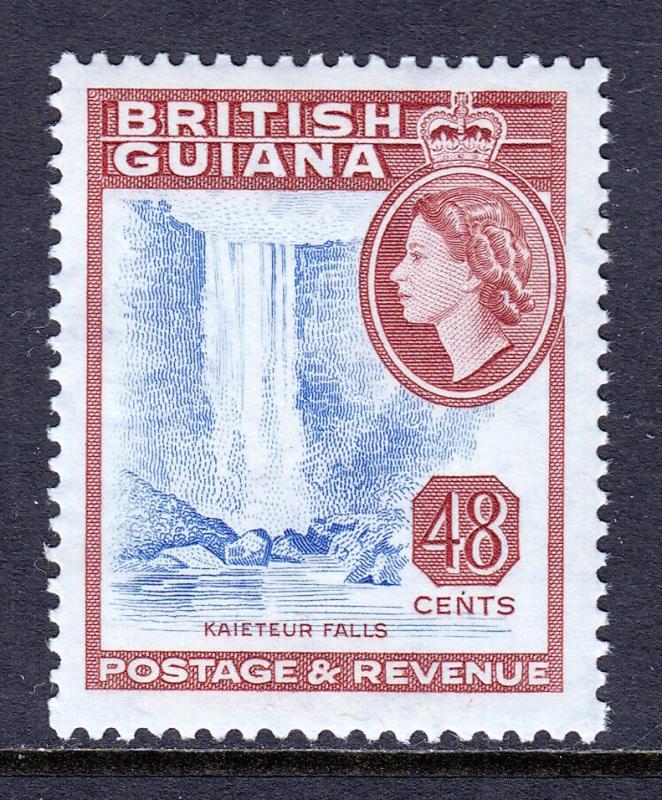 BRITISH GUIANA — SG 341ab —1954 QEII 48¢ DE LA RUE PRINTING — MLH
