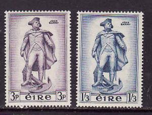 Ireland-Sc#155-6-unused hinged set-John Barry-1956-