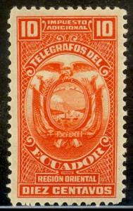 ECUADOR TELEGRAPH STAMPS 1922 10c Vermilion Hiscocks No.61 VF Mint NH